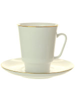 Чашка с блюдцем кофейная форма Майская рисунок Золотой кантик