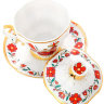 Чашка чайная с крышечкой и блюдцем форма Подарочная-2 рисунок Сувенир ЛФЗ