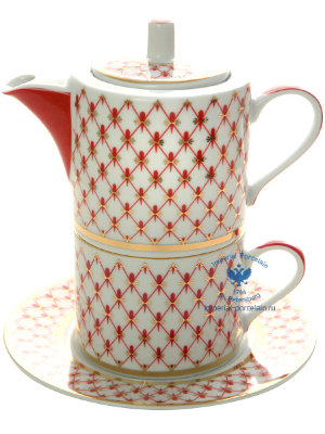 Подарочный набор для чая форма Соло рисунок Сетка-блюз