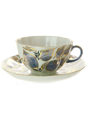 Чашка с блюдцем чайная форма Тюльпан рисунок Лунный ЛФЗ