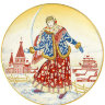 Тарелка декоративная 195 мм форма Эллипс рисунок Девушка со снежком ЛФЗ
