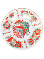 Тарелка декоративная 195 мм форма Эллипс рисунок Красная птица