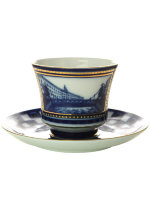 Чашка с блюдцем чайная форма Банкетная рисунок Банковский мостик