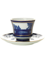 Чашка с блюдцем чайная форма Банкетная рисунок Поцелуев мост