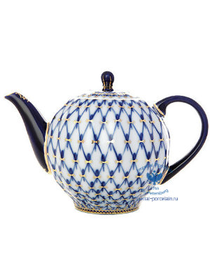 Чайник заварочный форма Тюльпан рисунок Кобальтовая сетка