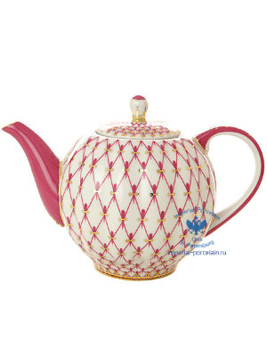 Чайник заварочный форма Тюльпан рисунок Сетка-блюз ЛФЗ
