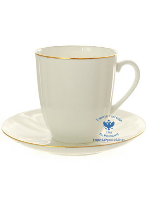 Чашка с блюдцем кофейная форма Ветерок рисунок Золотой кантик ИФЗ ЛФЗ