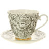 Чашка с блюдцем чайная форма Гвоздика рисунок Лето черное ИФЗ ЛФЗ