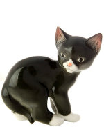 Скульптура Кошка черная