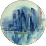Декоративная тарелка 195 мм форма Эллипс рисунок Москва-Сити ЛФЗ
