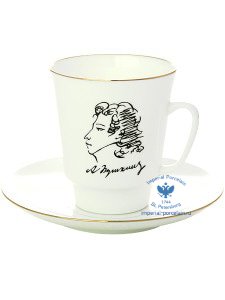 Кофейная пара форма Майская рисунок А.С. Пушкин
