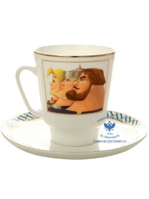 Подарочный набор: кофейная чашка форма Майская рисунок Три богатыря ЛФЗ