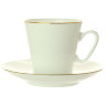 Чашка с блюдцем кофейная форма Черный кофе рисунок Золотой кантик ЛФЗ
