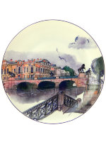 Декоративная тарелка 195 мм форма Эллипс рисунок Аничков мост