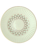 Тарелка десертная форма Волна рисунок Розовая сетка 15,5 см