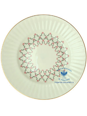 Тарелка десертная форма Волна рисунок Розовая сетка 15,5 см ЛФЗ