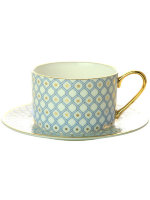 Подарочный набор: чайная чашка с блюдцем форма Идиллия рисунок Азур № 1