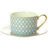 Подарочный набор: чайная чашка с блюдцем форма Идиллия рисунок Азур № 1 ЛФЗ