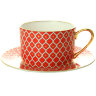 Подарочный набор: чайная чашка с блюдцем форма Идиллия рисунок Скарлетт № 2 ЛФЗ