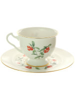 Чашка с блюдцем чайная форма Айседора рисунок Брусника