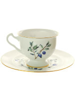 Чашка с блюдцем чайная форма Айседора рисунок Голубика