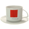 Чашка с блюдцем чайная форма Баланс рисунок Красный квадрат ЛФЗ