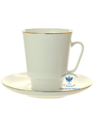 Чашка с блюдцем кофейная форма Майская рисунок Золотой кантик ЛФЗ