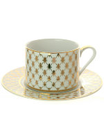 Чашка с блюдцем чайная форма Соло рисунок Сетка-джаз 300 мл