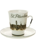 Чашка с блюдцем кофейная форма Майская рисунок До свидания, Петербург 1