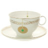 Чашка с блюдцем чайная форма Яблочко рисунок Золотой медальон ЛФЗ
